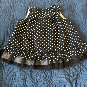 FA Black and White Polka Dot Ruffle Dress